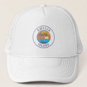 Amelia Island, Florida Faded Classic Style Trucker Pet (Voorkant)