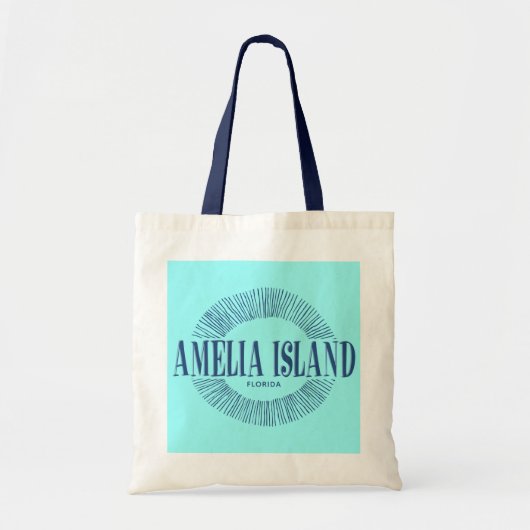 Amelia Island Florida in blauw met zon ontwerp Tote Bag (Voorkant)