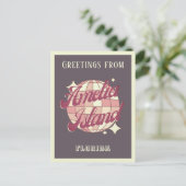 Amelia Island Florida Nassau paarse briefkaart (Staand voorkant)