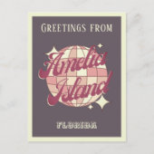 Amelia Island Florida Nassau paarse briefkaart (Voorkant)