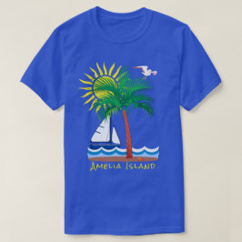 Amelia Island Florida Palm Sailboat and Sunshine T-shirt