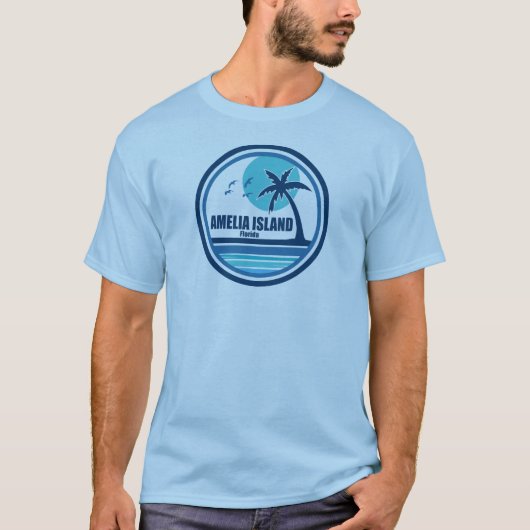 Amelia Island Florida Palm Tree Vogels T-shirt (Voorkant)