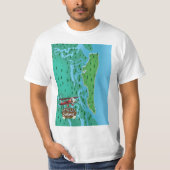 Amelia Island Florida reiskaart. T-shirt (Voorkant)