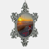 Amelia Island, Florida souvenir kerstversiering Tin Sneeuwvlok Ornament (Links)