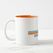 Amelia Island Florida Sun Palm Trees Tweekleurige Koffiemok (Links)