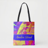 Amelia Island Florida Tropical Beach Vakantie Tote Bag (Voorkant)