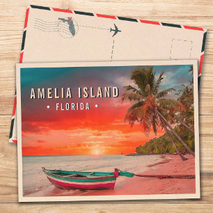 Amelia Island Florida Tropische palmboom jaren 195 Briefkaart