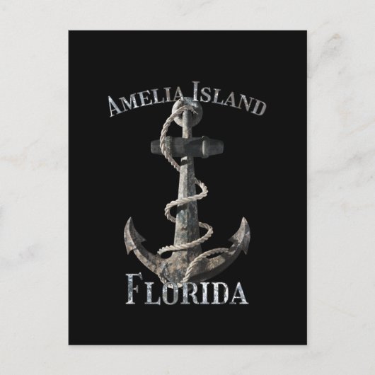 Amelia Island Florida Vacation Nautical Anchor Sai Briefkaart (Voorkant)