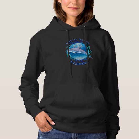 Amelia Island Florida Vacation Souvenir Dolphin Hoodie (Voorkant)
