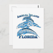 Amelia Island Florida Vacation Tribal Dolphins Briefkaart (Voorkant / Achterkant)