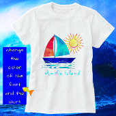 Amelia Island Florida Vacation Waterverf Sailboot T-shirt