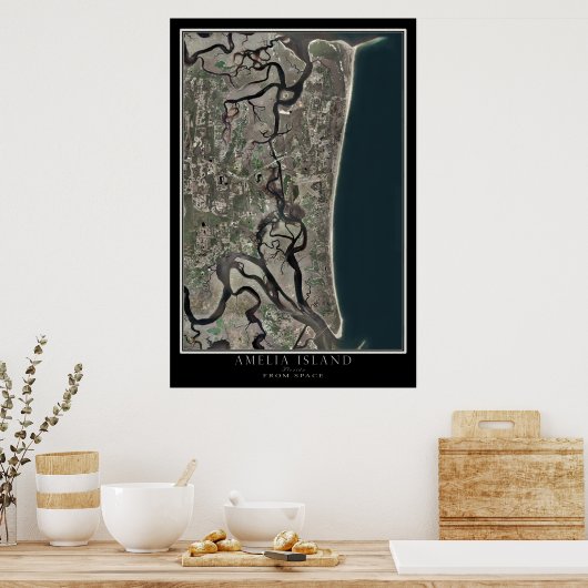 Amelia Island Florida van Space Satellite Map Poster (Keuken)
