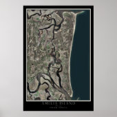 Amelia Island Florida van Space Satellite Map Poster (Voorkant)