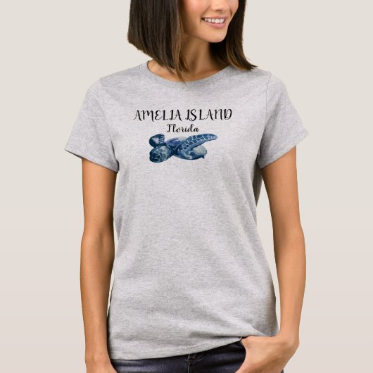 Amelia Island Florida Zee Schildpad T-shirt (Voorkant)