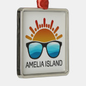 Amelia Island Florida Zonnebril Metalen Ornament (Rechts)
