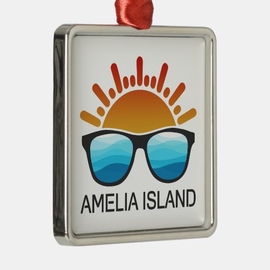 Amelia Island Florida Zonnebril Metalen Ornament (Rechts)