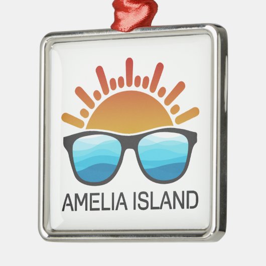 Amelia Island Florida Zonnebril Metalen Ornament (Links)