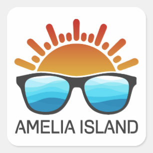 Amelia Island Florida Zonnebril Vierkante Sticker