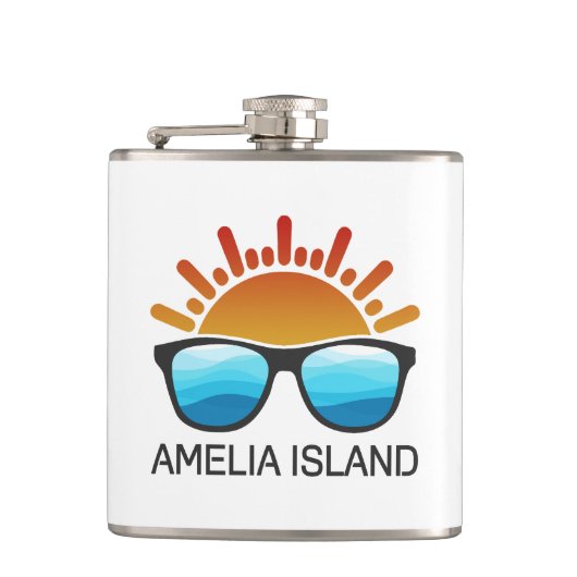 Amelia Island Florida Zonnebrillen Heupfles (Voorkant)