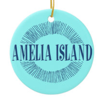 Amelia Island in blauw met zonneontwerp