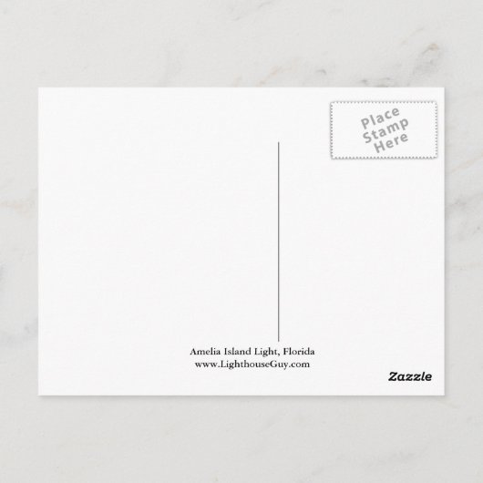 Amelia Island Light, Briefkaart van Florida (Achterkant)