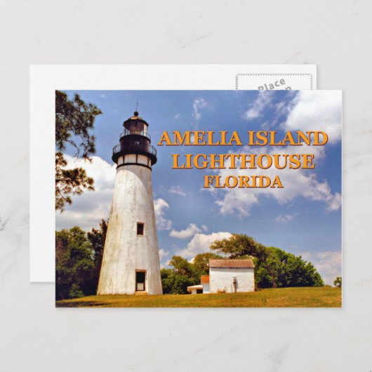 Amelia Island Lighthouse, Briefkaart van Florida (Voorkant / Achterkant)