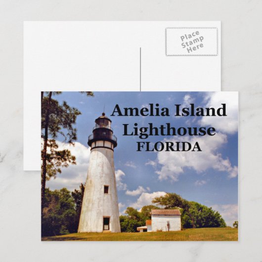 Amelia Island Lighthouse, Briefkaart van Florida (Voorkant / Achterkant)