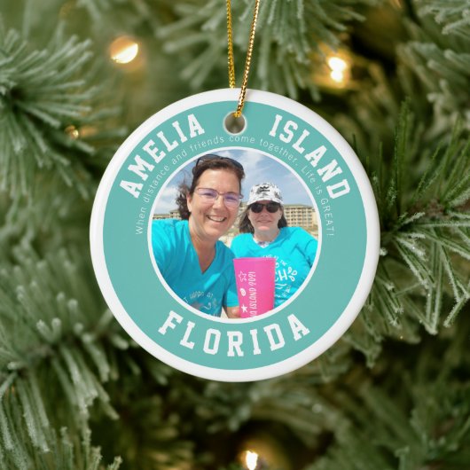 Amelia Island Vacation keramische keramische versi Keramisch Ornament (Boom)