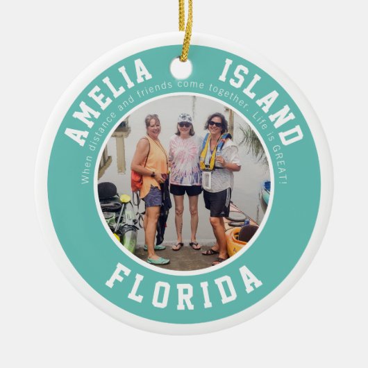 Amelia Island Vacking Kerstmis Keramisch Ornament (Voorkant)