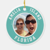 Amelia Island Vacking Kerstmis Keramisch Ornament (Achterkant)