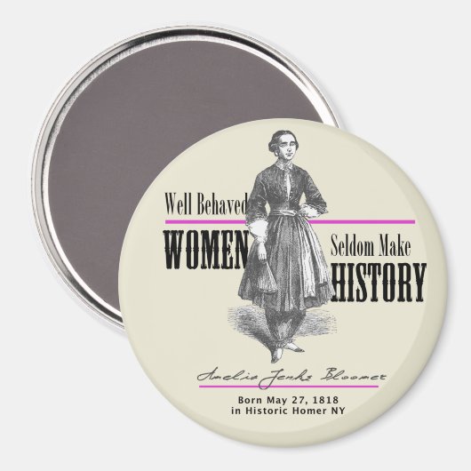 Amelia Jenks Bloomer Magneet (Voorkant / Achterkant)