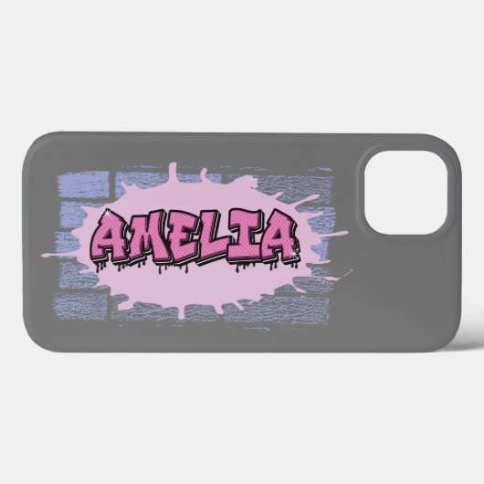 AMELIA Jouw naam Girls Pink Graffiti Hip Hop Case-Mate iPhone Case (Achterkant (horizontaal))