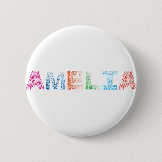 Amelia Letter Name Ronde Button 5,7 Cm (Voorkant)
