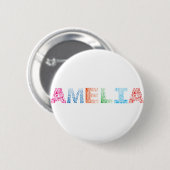 Amelia Letter Name Ronde Button 5,7 Cm (Voorkant /achterkant)