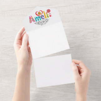 Amelia meisjes noemen een decoratieve gewoonte die all in one uitnodiging