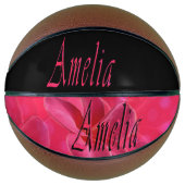 Amelia, meisjesnaam, Logo, Regelgrootte Basketball Mini Basketbal (Voorkant)