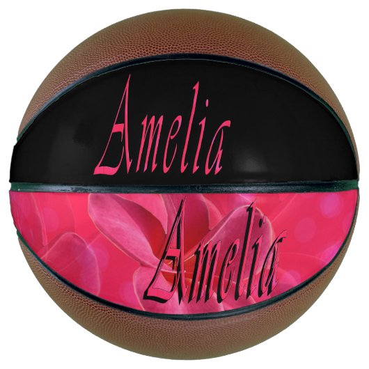Amelia, meisjesnaam, Logo, Regelgrootte Basketball Mini Basketbal (Voorkant)