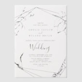 AMELIA Moderne Rustieke Boho Elegante Bloemen Huwe Vellum Uitnodigingen (Voorkant)