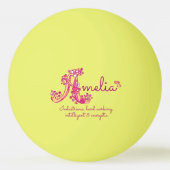 Amelia, monogram meisjes, betekent doodle kunst pingpongbal (Achterkant)