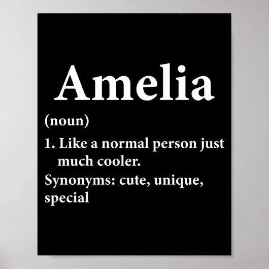 Amelia naam definitie grappig D Poster (Voorkant)