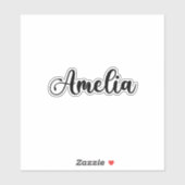 Amelia Naam - Handgeschreven kalligrafie Sticker (Vel)