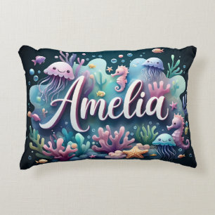 Amelia Naam Oceaan Thema Decoratief Zee Leven Accent Kussen