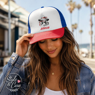 Amelia Naam Text Mark Fashion Trucker Hoed Pet