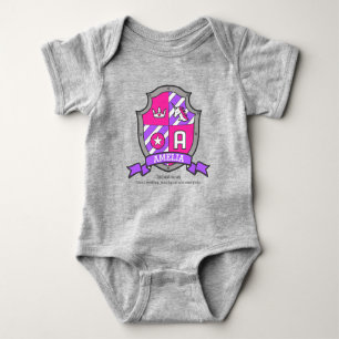 Amelia naam: unicorn princess letter A Romper