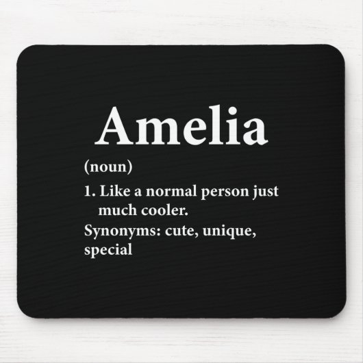 Amelia Name Definition Funny D Muismat (Voorkant)