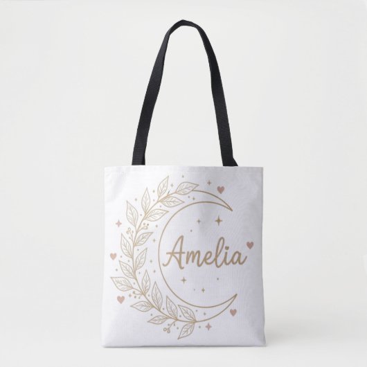 Amelia Personalized Tote Bag - Elegant Celestial  (Voorkant)
