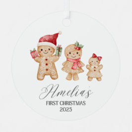 Amelia Persoonlijke Eerste Kerstmis van de Baby Metalen Ornament
