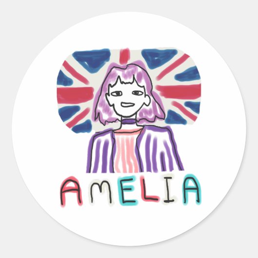 Amelia Prevent Paden Ronde Sticker (Voorkant)
