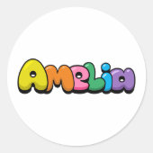 Amelia Ronde Sticker (Voorkant)