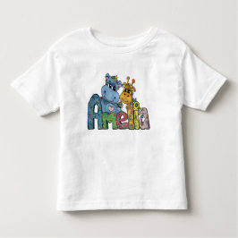Amelia shirt met Hippo en Giraffe Art